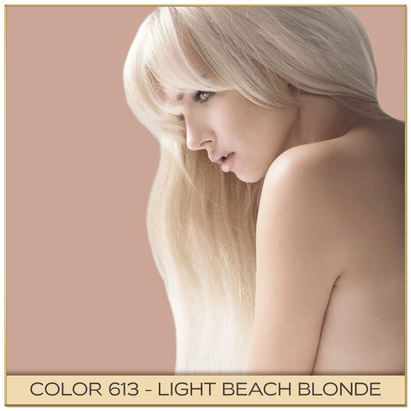 Premium Quality Clip-In Human Hair Extensions, Light beach Blonde, 20"/230g